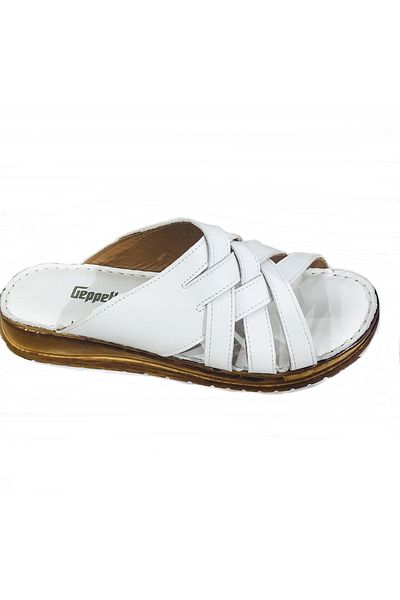 Geppetto Women's Red Genuine Leather Slippers (if Your Foot Is Narrow, Take One Number Bigger)