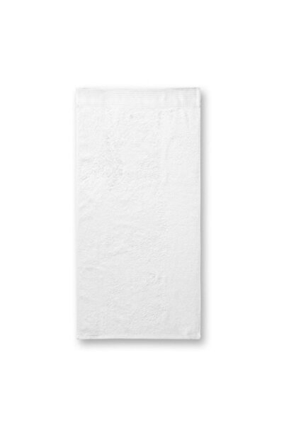 Malfini Prosop de baie din bambus, material terry, bordură decorativă, alb, 7...