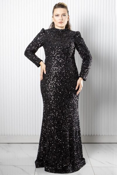 SUBU TASARIM Βραδινό φόρεμα με παγιέτες TBSAHN272