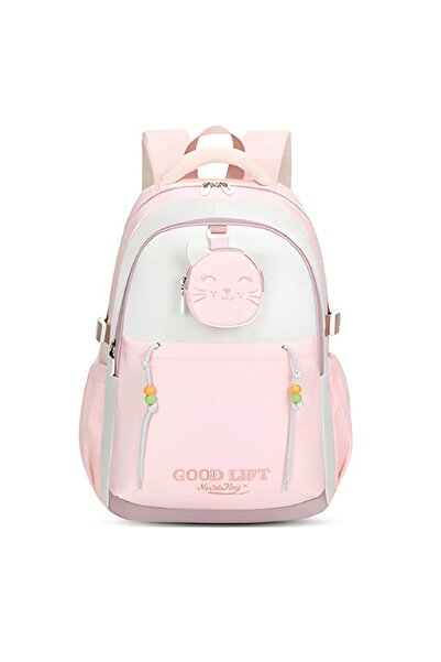 MUGGLE 3 Bölmeli Good Lift Kolej Okul Sırt Çantası Pembe (MU-1605)