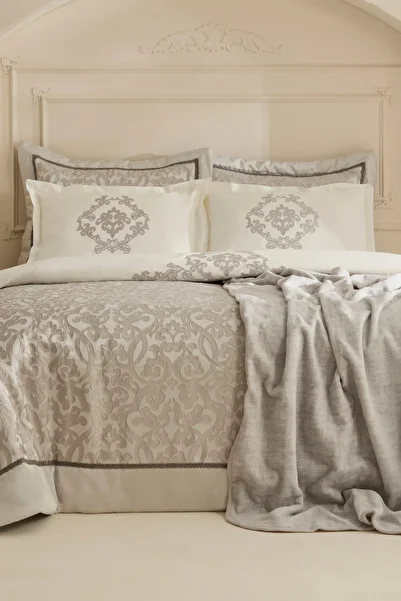Karaca Home Grace 8 Piece Double Dowry Set Gray