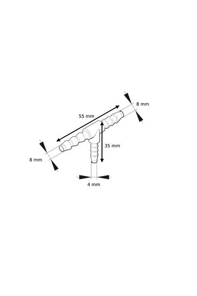 PAA-auto Tee for connecting fuel pipes 8x4x8 mm