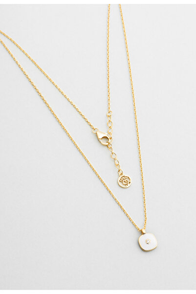 So CHIC... Vintage 18 Ayar Sarı Altın Kaplama 45 Cm Gümüş Kolye