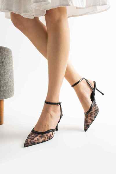 TubiBella Leopard Patterned Black Colored Stiletto