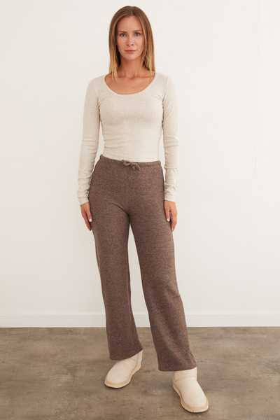 Fulla Moda Soft Palazzo Trousers with Tie Waist