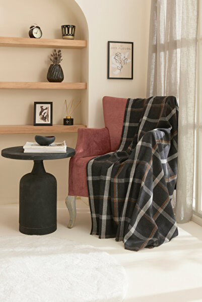 Karaca Home Flanel Throw Tv Battaniyesi Siyah-Gri