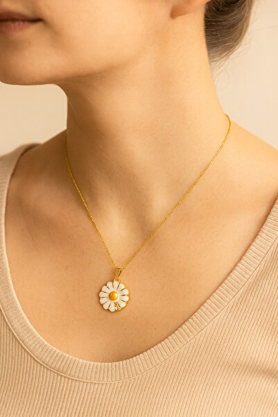 G Sport POLO 316L Steel Daisy Diamond Stone Detailed Necklace