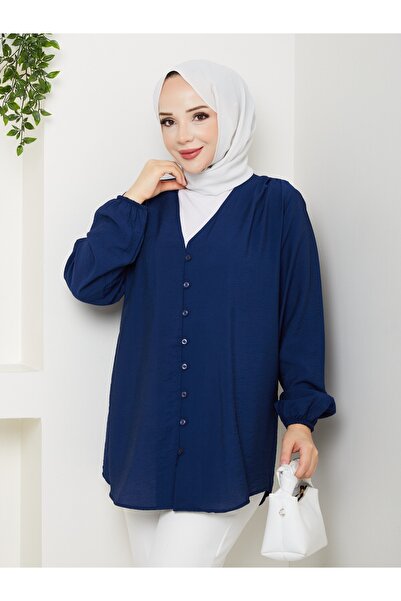 Güba Ticaret Viskon Aerobin Piritli Düğmeli Kimono Tunik