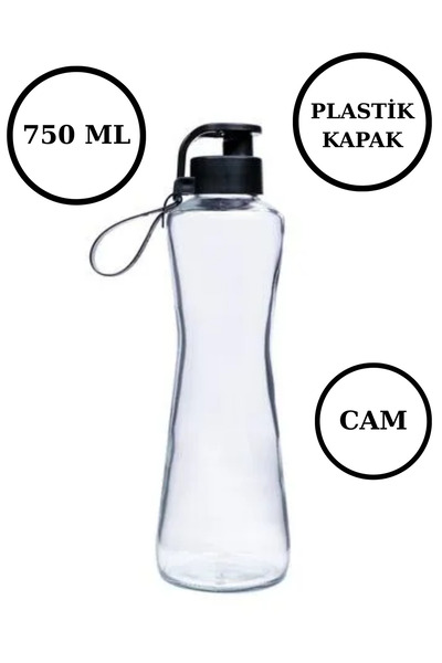 Blissra 750 ml Glass Water Bottle – Leakproof Plastic Lid Flask