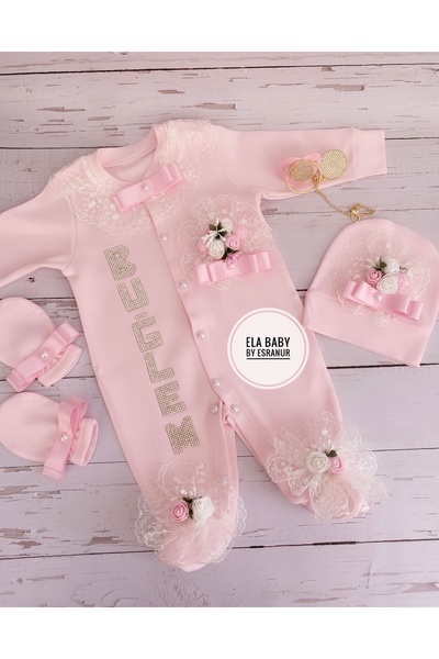 Ela baby Kokoş pembe tulum