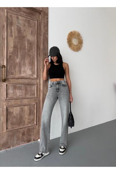 XBELLA DENİM Women's Straight Lycra High Waist Pipe Leg Jeans