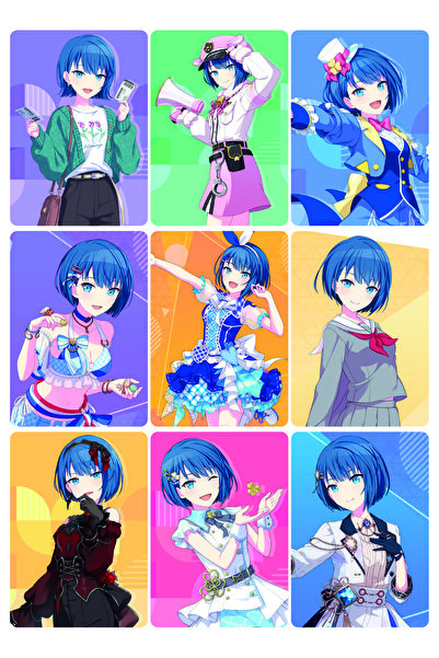 nihonwosekai مجموعة بطاقات صور أنيمي Hatsune Miku Pjsekai مكونة من 9 قطع كيريتن هاروكا