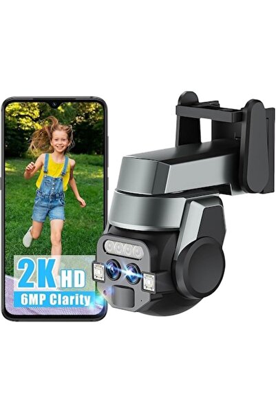 VRSmarty Camera de supraveghere 6MP WIFI, Dual-Lens, Night Vision, Smart, rez...