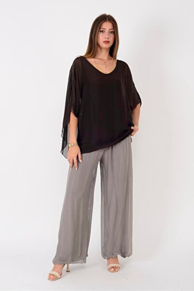 Park Moda 66014 Silk Bluz with Gupture Detail on the Back