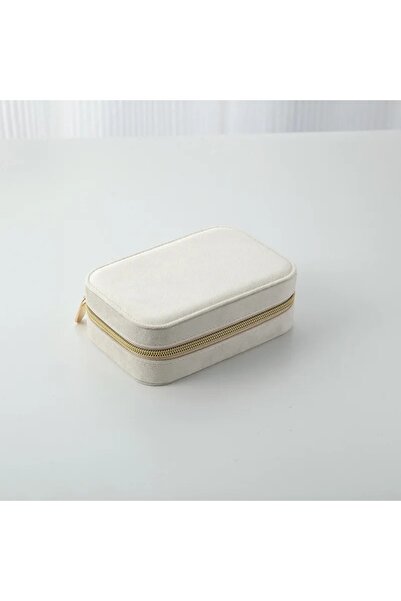 gaman Velvet Soft Texture Fabric Zipper Jewelry Box Bag Size Jewelry Box