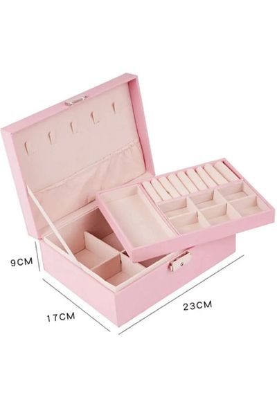 gaman Mk-26 3 Compartments Luxury Jewelry Organizer Jewelry Box Ring Necklace Earring Bracelet Organizer