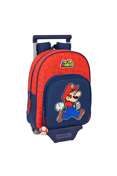 Super mario Rucsac școlar cu roți Super Mario Trick Roșu Albastru închis 28 x...