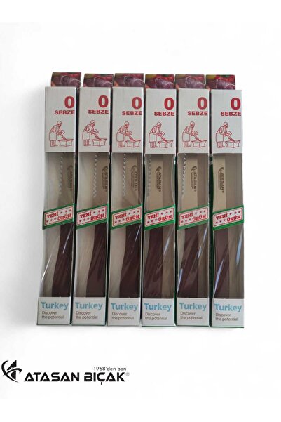 ATASAN 6'lı Set Steak Tırtıklı Bıçak Mutfak Bıçağı Bıçak Et Sebze Meyve Bıçak...
