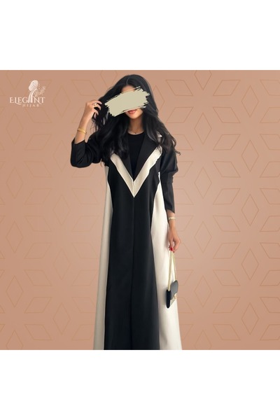 elegant hijab Formal crepe abaya with elegant V-neck design