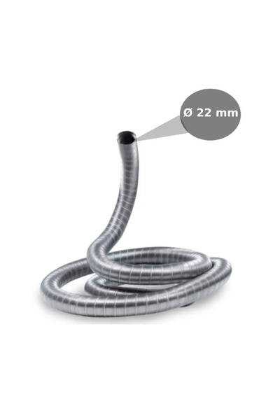 PAA-auto Flexible gas exhaust pipe, 2 layers, stainless steel, inner Ø 22mm, car heaters, generators, ovens