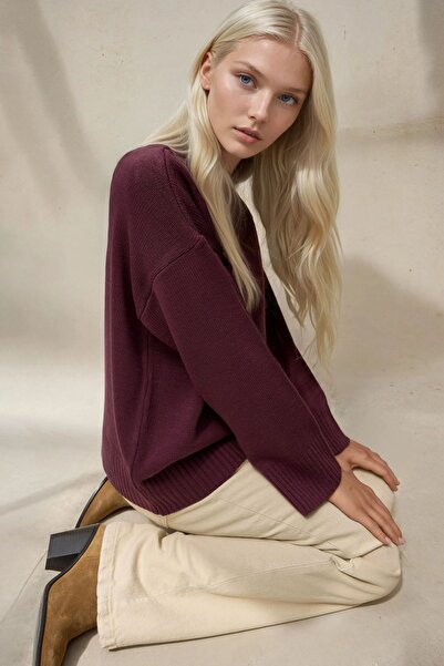 Hiccup Pulover de tricotaj moale cu decolteu relaxat