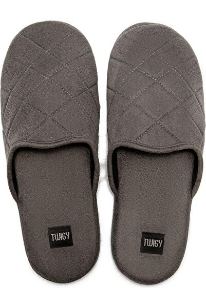 Twigy TW BAKO GRAY MEN'S QUIET SOLE HOME SLIPPERS 41/46 EE0819