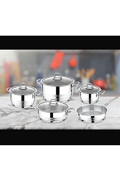 TOHFAT-AL MAIDAH طقم أواني طهي التركية من الفولاذ المقاوم للصدأ 18/10 9 قطع