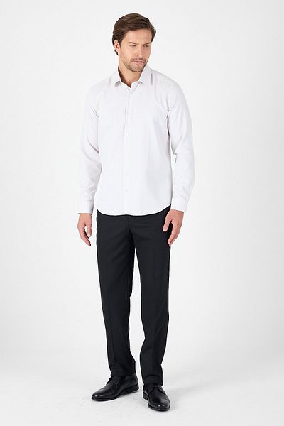 İmza Beige Long Sleeve Hard Collar Pocketless Slim Fit Cotton Shirt 1004250225