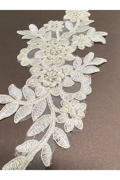 karantuhafiye Beaded Applique / Single Applique / Cream