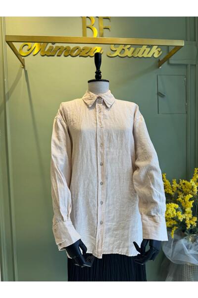 Orfeo Negro قميص كتان 34377 بيج