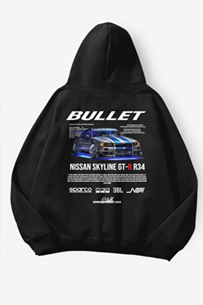 Harajuku Style Crna majica s kapuljačom The Fast and the Furious Bullet, unis...