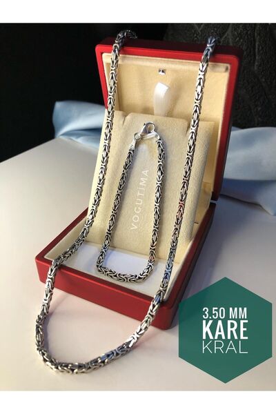 vogutima jewelery&silver by timuçin mavili 3,5mm Kare Kral Model Gümüş Set • ...