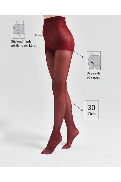 ZvM Women's Burgundy Pantyhose 20 Denier