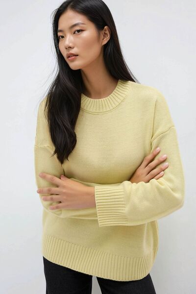 Hiccup Crew Neck Relax Fit Soft Knitwear Sweater