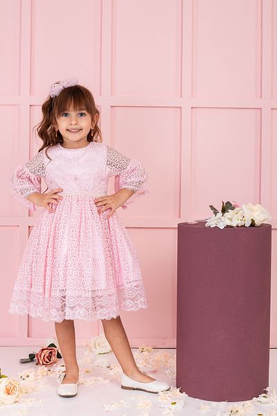 SÜSLÜ PİNK KİDS Girl's Lace Dress