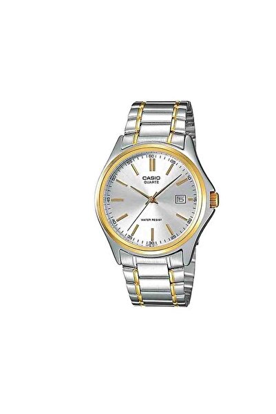 casiu ساعه كاسيوMTP 1183 عقارب لونين اللون الفضي مطعم بلون ذهبي مصنوعه من الاستيل