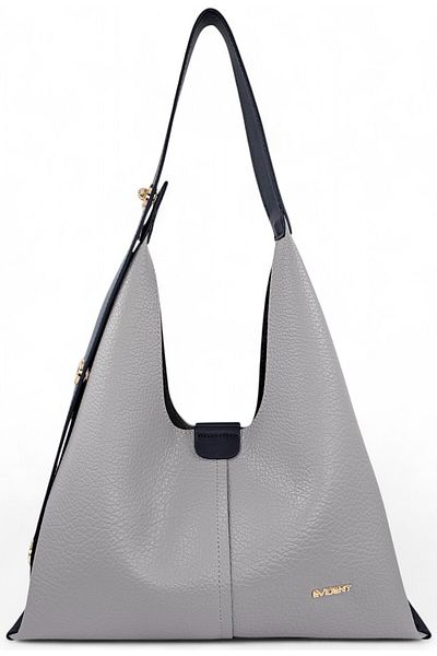 Evident Soft Textured Women's Shoulder Bag with Light Gray Puppy Adjustable Lock Strap