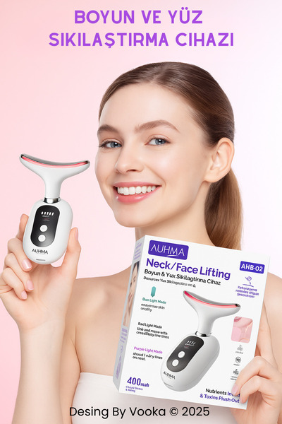 MO DOU Boyun ve Yüz Masaj Aleti – , Cilt Sıkılaştırıcı, LED Işıklı, Taşınabil...