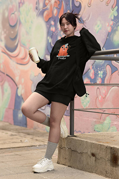 Harajuku Style Anime negru Chainsaw Man Pochita