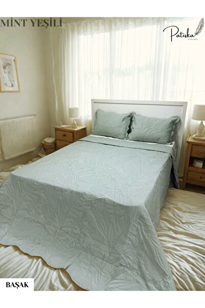 Özlü Home Patiska Çok Amaçlı 3 Parça Yatak Örtüsü Başak Serisi