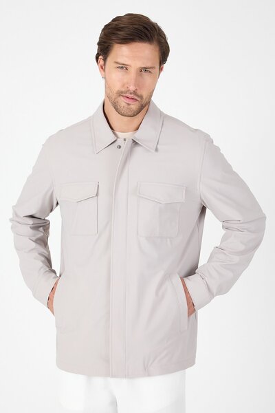 İmza Plain Gabardine Polo Collar Full Lining Flexible Standard Fit Coat 1007250111