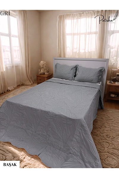 Özlü Home Patiska Çok Amaçlı 3 Parça Yatak Örtüsü Başak Serisi