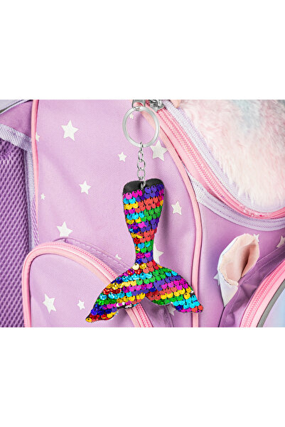 Gadget Master Keychain with Rainbow Sequin Mermaid Tail