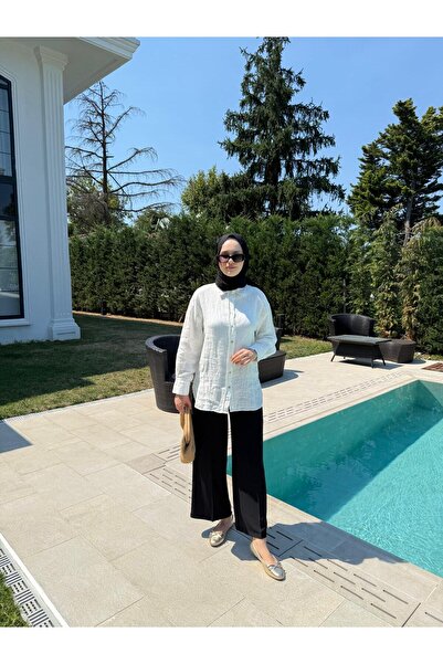 Orfeo Negro Keten Gömlek 34377 Ekru