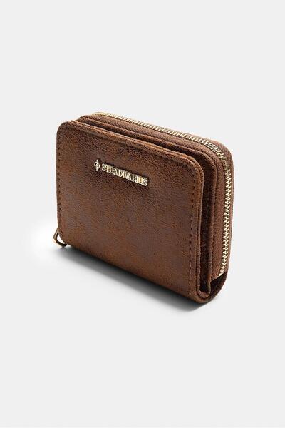 Stradivarius Zipped faux suede card holder purse