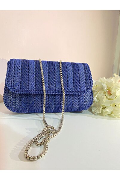 Ucuz Parçacım Hand Knitted Canvas Bag – Handmade Shoulder Bag with Chain Strap