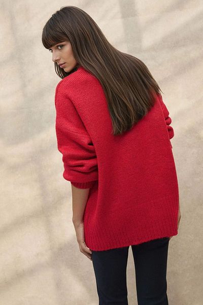 Hiccup Thick Knit Plain Collar Sweater