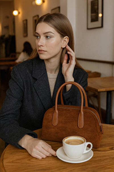 Handley حقيبة يد فاخرة من جلد الغزال