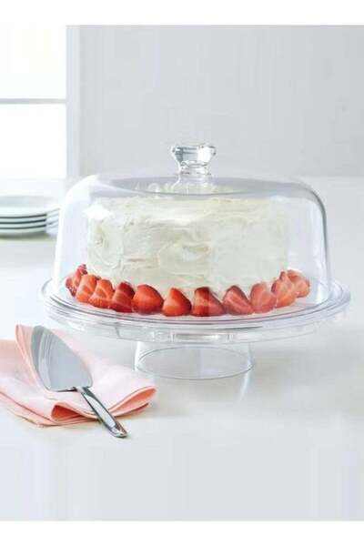 Generic Multi-Function Acrylic Cake Stand With Lid Clear