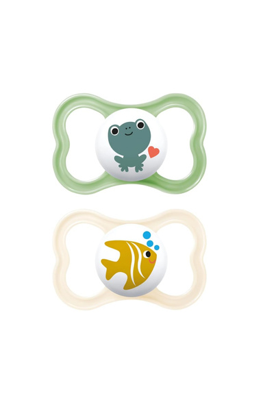 MAM Air l Emzik 2'li Set I Sterilize Kutuda I 16 Aylık I Kurbağa/Balık